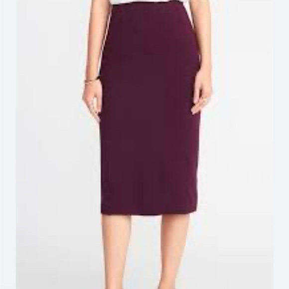 Midi Sweater-Knit Pencil Skirt for Women- Color Winter Wine - Small - Picture 1 of 7